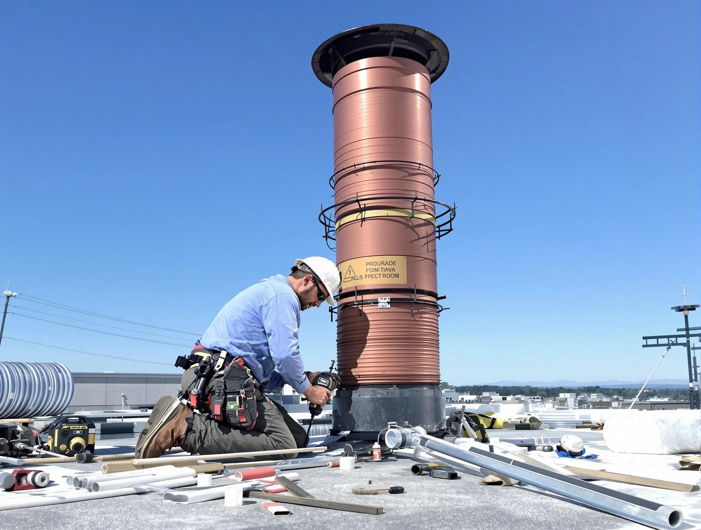Installed chimney liner by Brookline Chimney Sweep in Brookline, MA