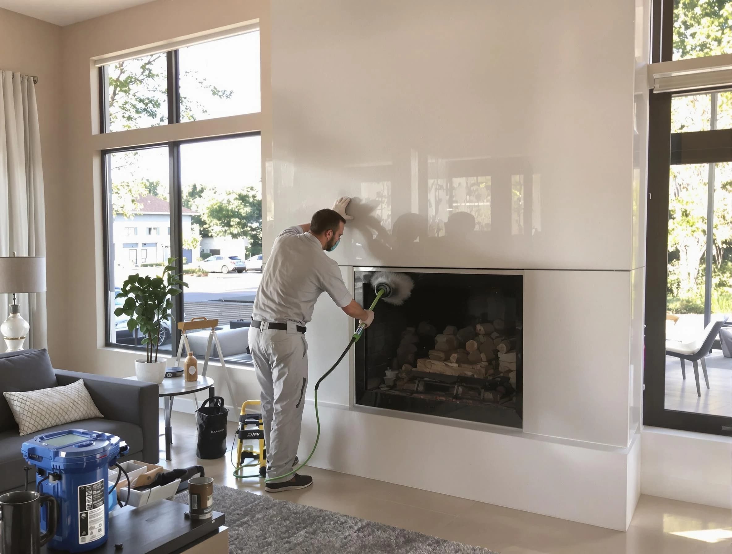 Brookline Chimney Sweep performing thorough soot removal in Brookline, MA