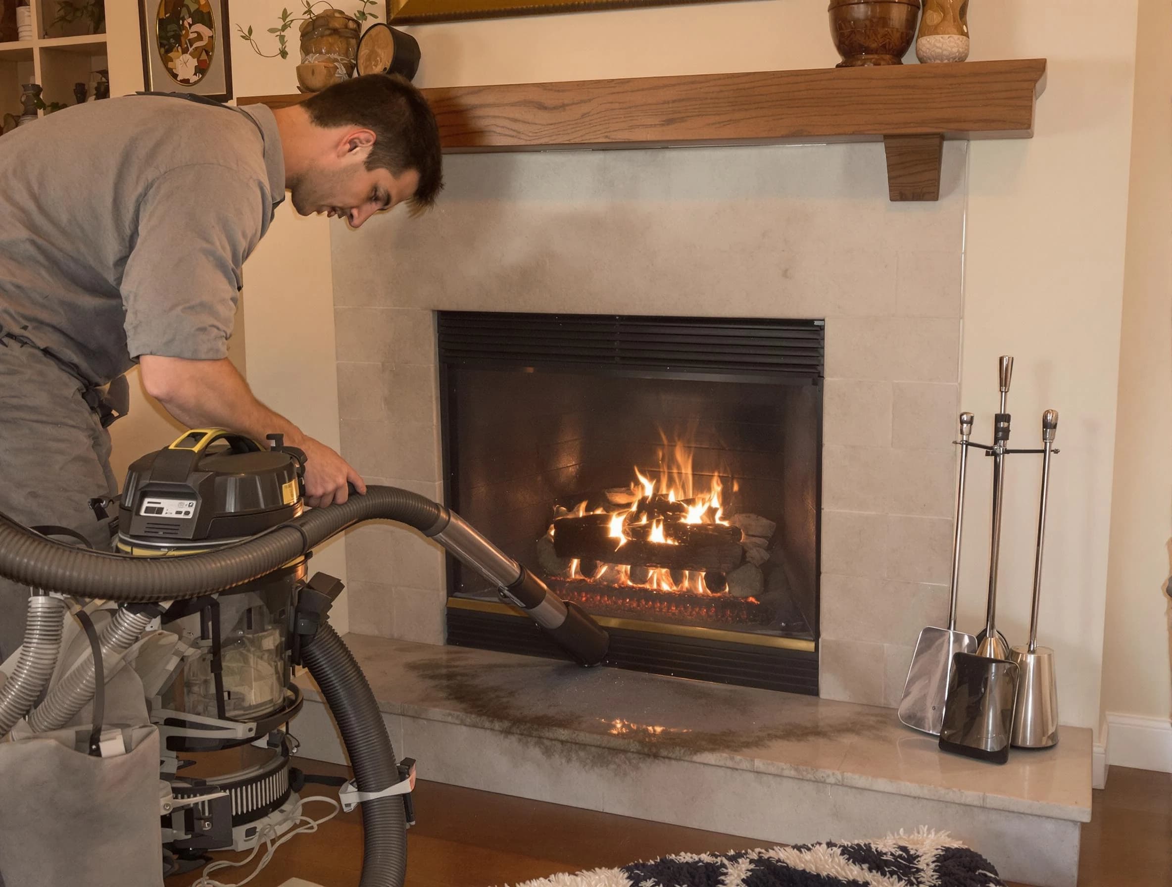 Routine fireplace upkeep by Brookline Chimney Sweep in Brookline, MA