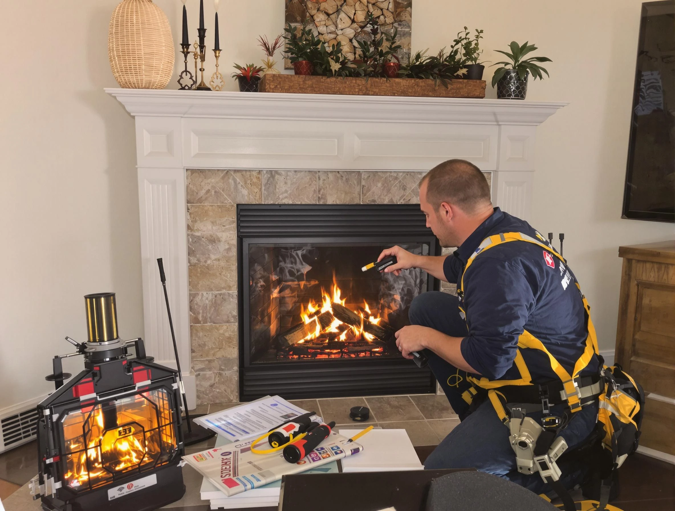 Safety-focused fireplace inspection by Brookline Chimney Sweep in Brookline, MA